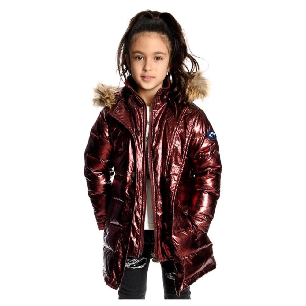 Girls Long down coat- Burgundy